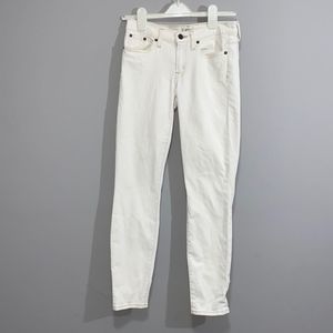 J. Crew Toothpick Jeans White Contrast Stitching Size 26
